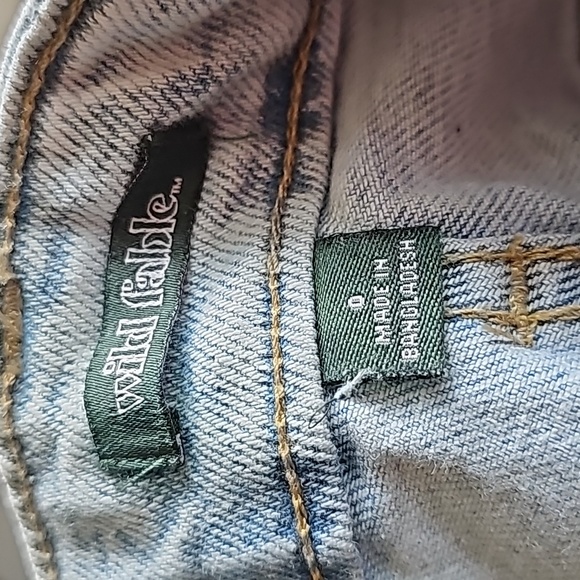 15.Women's Super-High Rise Distressed Straight Jeans - Wild Fable Light Wash - Picture 7 of 7